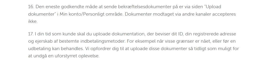 LuckyLouis verifikations- eller KYC-skærm